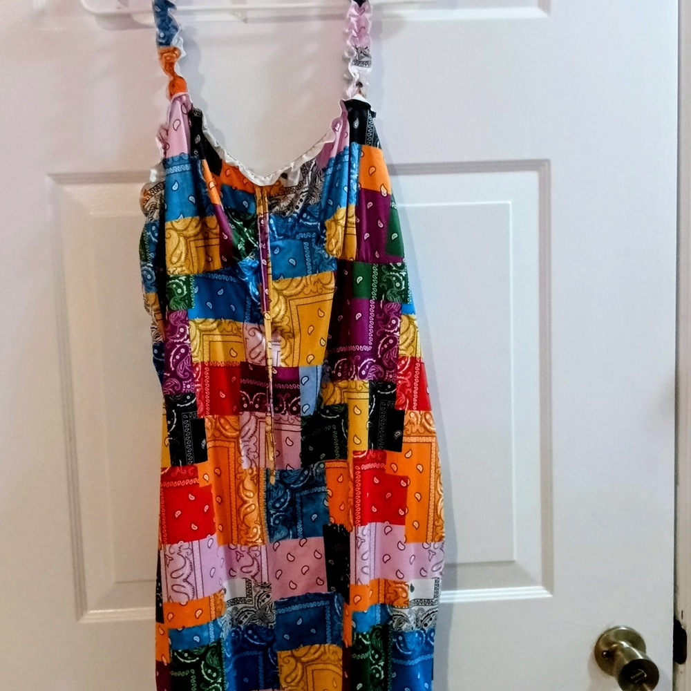 SHEIN Colorful Patchwork Mini Dress